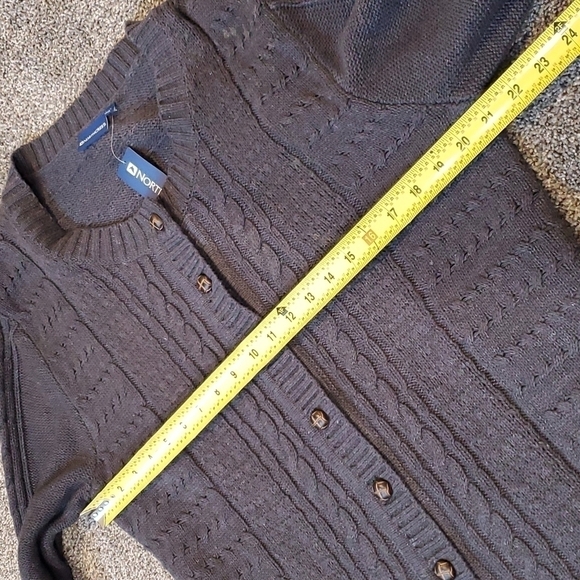 NorthCrest cable knit cardigan button does sweater sz 1X - Picture 5 of 8